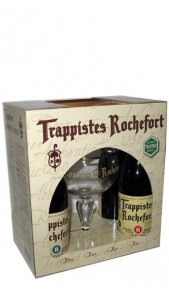 Confezione Trappistes Rochefort 4 Bottiglie 0,33 + 1 Bicchiere Brasserie Rochefort