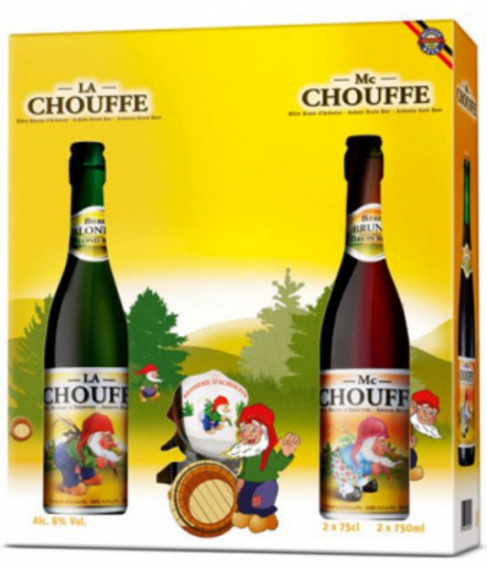 Confezione regalo birra Chouffe 2 x 0,75 l + 1 Bicchiere