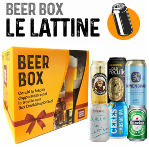 Box regalo selezione birre in lattina (12 lattine + 2 calici birra) Beer box "Le lattine"