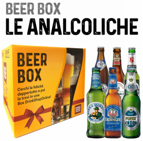 Box regalo selezione birre analcoliche (10 bottiglie + 2 calici birra) Beer box "Le analcoliche"
