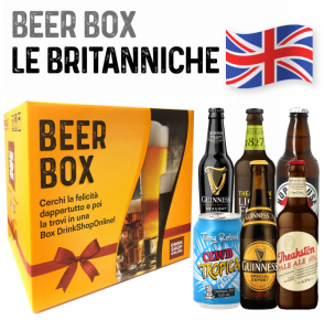 Box regalo selezione birre britanniche (12 bottiglie + 2 calici birra) Beer box "Le britanniche"