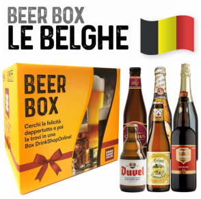 Box regalo selezione birre belghe (18 bottiglie + 2 calici birra) Beer box "Le belghe"