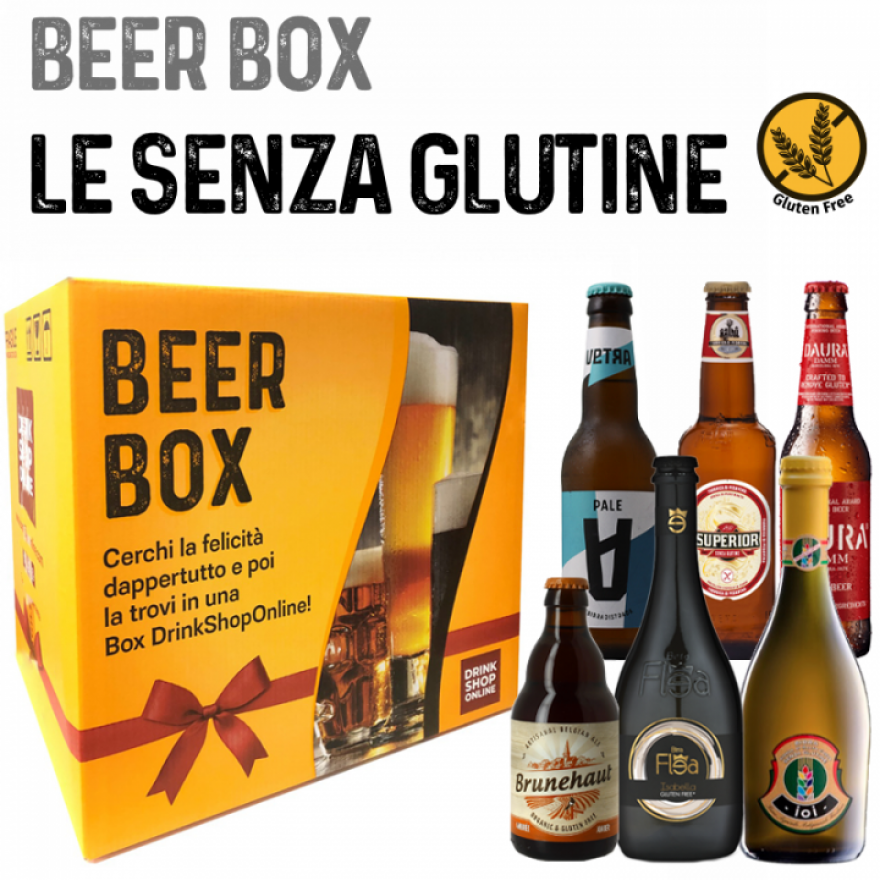 Box regalo selezione birre senza glutine (10 bottiglie + 2 calici birra)