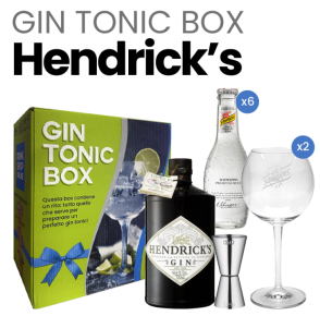 Box regalo Gin Hendrick's (Gin Hendrick's + Acqua tonica Schwppes + accessori) Gin Tonic Box