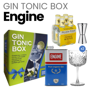 Box regalo Gin Engine (Gin Engine + Acqua Tonica Indian Fever Tree + accessori) Gin Tonic Box