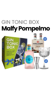 Box regalo Gin Malfy Pompelmo (Gin Malfy Rosa + Acqua tonica San Pellegrino + accessori) Gin Tonic Box