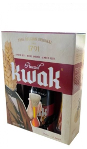 Confezione regalo birra Kwak 1 x 0,75 l + 2 Bicchieri