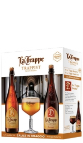 Confezione regalo birra La Trappe 2 x 0,75 l + 1 Bicchiere De Koningshoeven