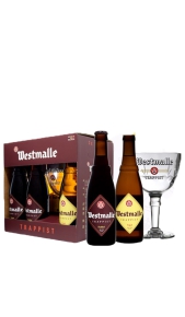 Confezione regalo birra Westmalle 3 x 0,33 l + 1 Bicchiere