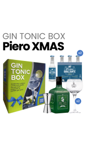 Box regalo Gin Piero XMAS (Piero XMAS Gin Limited Ed. + Acqua tonica Recoaro + accessori) Gin Tonic Box