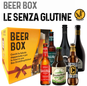 Box regalo selezione birre senza glutine (10 bottiglie + 2 calici birra) Beer box "Le senza glutine"