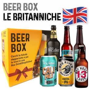 Box regalo selezione birre britanniche (12 bottiglie + 2 calici birra) Beer box "Le britanniche"