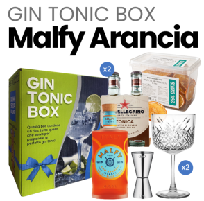 Box regalo Gin Malfy Arancia (Gin Malfy Arancia + Acqua tonica San Pellegrino + accessori) Gin Tonic Box