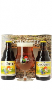 Confezione La Chouffe 2 x 0,33 l + 1 Bicchiere