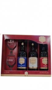 Confezione regalo birra Chimay 3 x 0,75 l + 2 Bicchieri